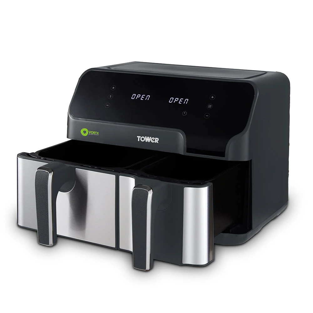 Tower Vortx Eco Duo Basket Air Fryer 8.5L - Grey 14 Tower Vortx Eco Duo Basket Air Fryer 8.5L - Grey - Image 14