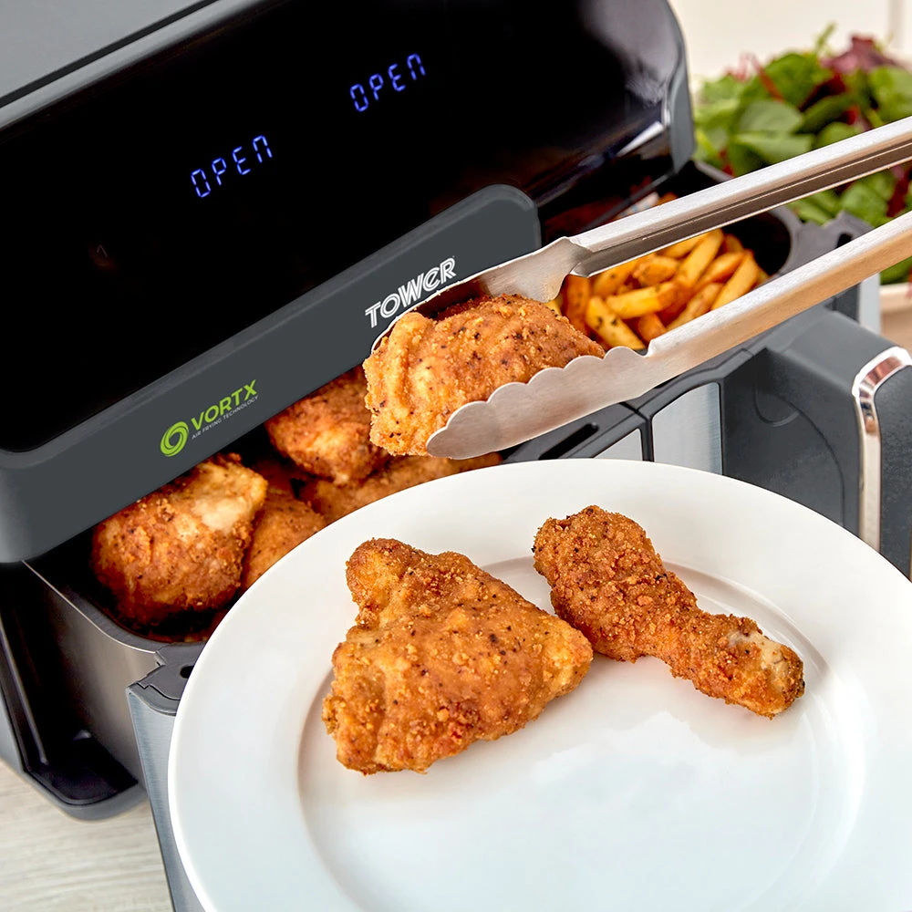 Tower Vortx Eco Duo Basket Air Fryer 8.5L - Grey 6 Tower Vortx Eco Duo Basket Air Fryer 8.5L - Grey - Image 6