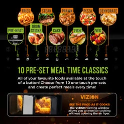 Tower Vortx Vizion Dual Basket Air Fryer 9L - Black 13 Tower Vortx Vizion Dual Basket Air Fryer 9L - Black -Home Furnishing Serie Shop T17100 05