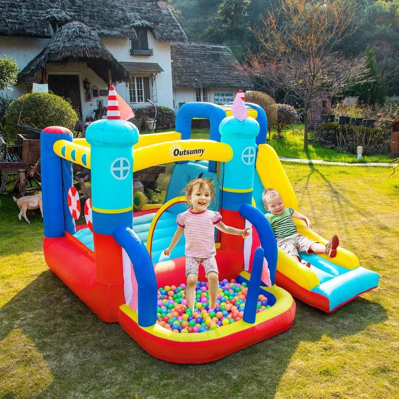 Outsunny Bouncy Castle With Slide And Pool 3 Outsunny Bouncy Castle With Slide And Pool - Image 3
