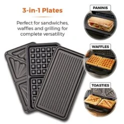 Tower Deep Fill Sandwich Maker 3in1 - Stainless Steel 16 Tower Deep Fill Sandwich Maker 3in1 - Stainless Steel -Home Furnishing Serie Shop T27032 03