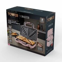 Tower Cavaletto 900W Sandwich Maker - Pink 17 Tower Cavaletto 900W Sandwich Maker - Pink -Home Furnishing Serie Shop T27036PNK 09