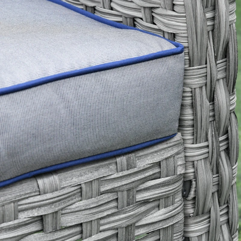 Outsunny Rattan Dining Furniture Set 6 Seater- Grey 7 Outsunny Rattan Dining Furniture Set 6 Seater- Grey - Image 7