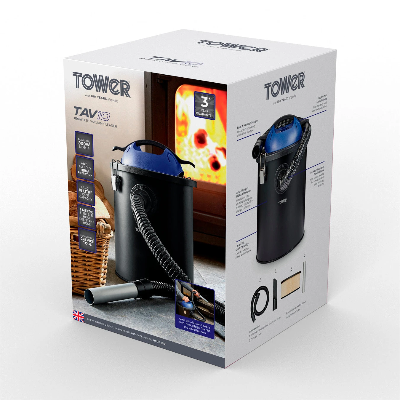 Tower TAV10 800W Ash Vacuum Cleaner Washington - Blue 16 Tower TAV10 800W Ash Vacuum Cleaner Washington - Blue - Image 16