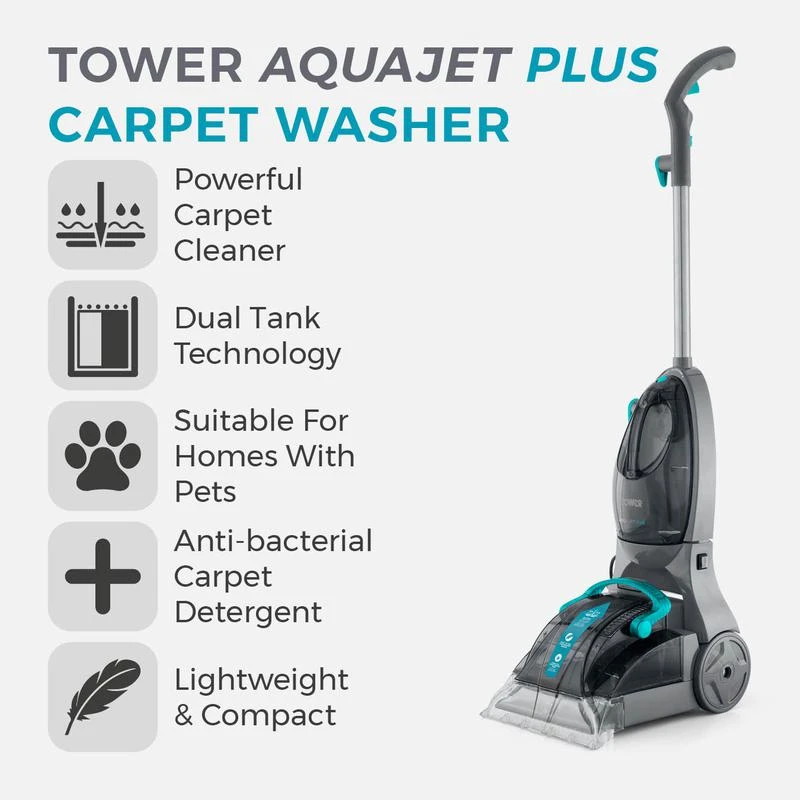 Tower AQUAJETPLUS Carpet Washer TCW5 - Blue 2 Tower AQUAJETPLUS Carpet Washer TCW5 - Blue - Image 2