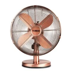 Tower Metal Desk Fan 12" - Copper