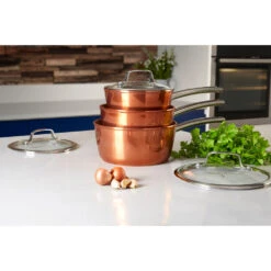 Tower Copper 3 Piece Saucepan Set - Copper -Home Furnishing Serie Shop T800017 12