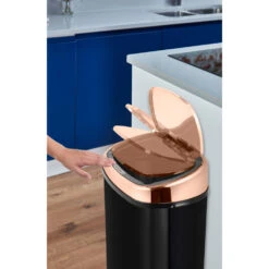 Tower Square Sensor Bin 58L Rose Gold - Black -Home Furnishing Serie Shop T80904RB 07