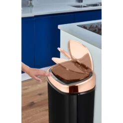 Tower Square Sensor Bin 58L Rose Gold - Black -Home Furnishing Serie Shop T80904RB 14