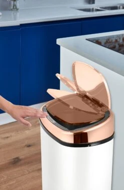 Tower Square Sensor Bin 58L Rose Gold - White 11 Tower Square Sensor Bin 58L Rose Gold - White -Home Furnishing Serie Shop T80904RW 07