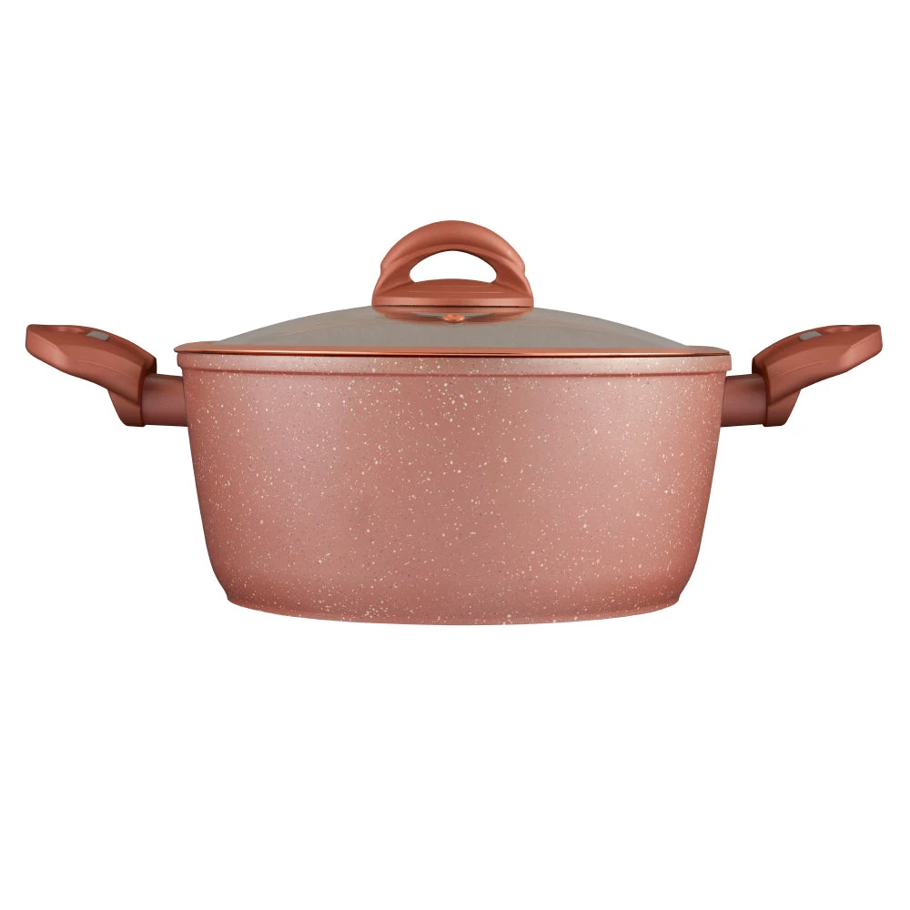 Tower Cerastone 24cm 4.2 Litre Casserole - Rose Pink 2 Tower Cerastone 24cm 4.2 Litre Casserole - Rose Pink - Image 2