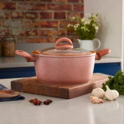 Tower Cerastone 24cm 4.2 Litre Casserole - Rose Pink 12 Tower Cerastone 24cm 4.2 Litre Casserole - Rose Pink -Home Furnishing Serie Shop T81272RS 05