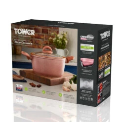 Tower Cerastone 24cm 4.2 Litre Casserole - Rose Pink 14 Tower Cerastone 24cm 4.2 Litre Casserole - Rose Pink -Home Furnishing Serie Shop T81272RS 07
