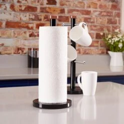 Tower Linear Towel Pole And Mug Tree - Black 11 Tower Linear Towel Pole And Mug Tree - Black -Home Furnishing Serie Shop T826002RB 06
