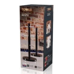 Tower Linear Towel Pole And Mug Tree - Black 10 Tower Linear Towel Pole And Mug Tree - Black -Home Furnishing Serie Shop T826002RB 07