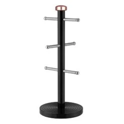 Tower Linear Towel Pole And Mug Tree - Black