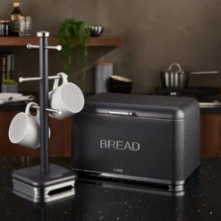 Tower Glitz Bread Bin Noir - Black 14 Tower Glitz Bread Bin Noir - Black -Home Furnishing Serie Shop T826014B 06