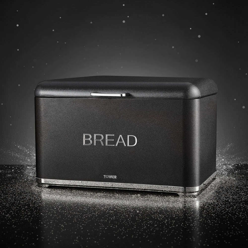 Tower Glitz Bread Bin Noir - Black 2 Tower Glitz Bread Bin Noir - Black - Image 2