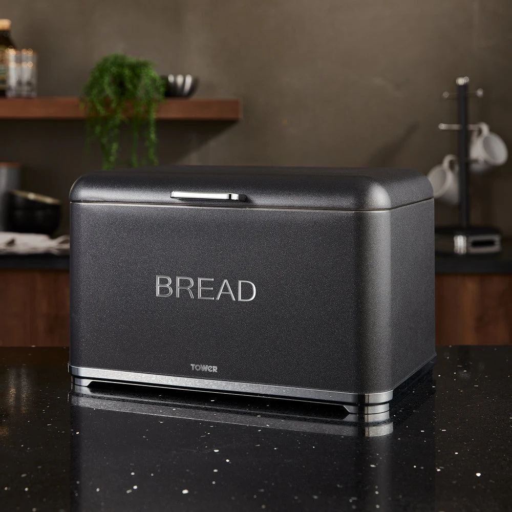 Tower Glitz Bread Bin Noir - Black 5 Tower Glitz Bread Bin Noir - Black - Image 5