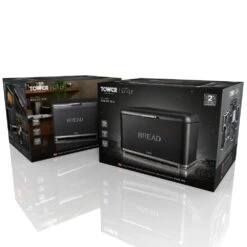 Tower Glitz Bread Bin Noir - Black 12 Tower Glitz Bread Bin Noir - Black -Home Furnishing Serie Shop T826014B 09