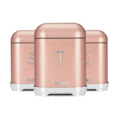 Tower Glitz Set Of 3 Canisters - Pink