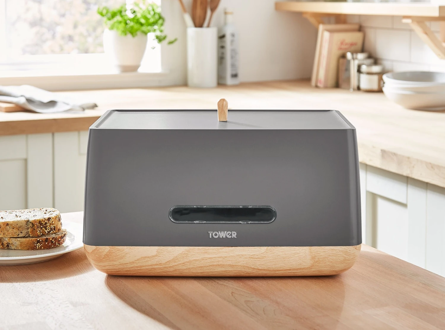 Tower Scandi Bread Bin - Grey 2 Tower Scandi Bread Bin - Grey - Image 2