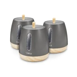 Tower Scandi Set Of 3 Canisters - Grey 15 Tower Scandi Set Of 3 Canisters - Grey -Home Furnishing Serie Shop T826031G 02 1