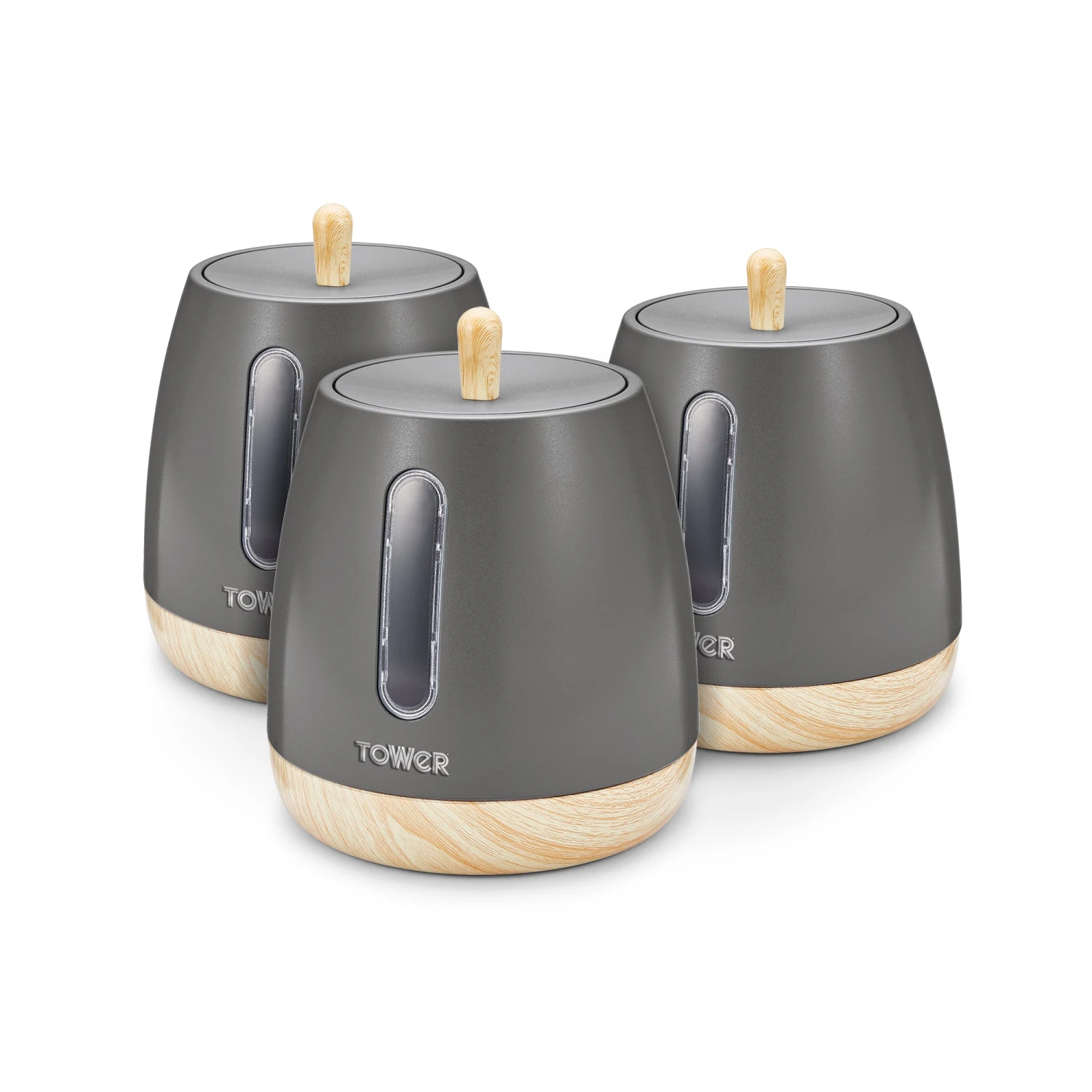 Tower Scandi Set Of 3 Canisters - Grey 8 Tower Scandi Set Of 3 Canisters - Grey - Image 8