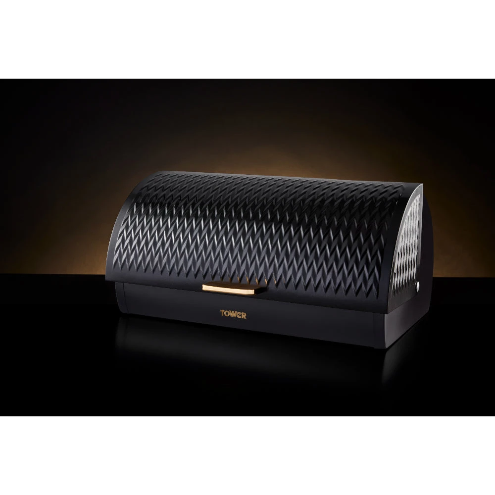Tower Empire Roll Top Bread Bin - Black 4 Tower Empire Roll Top Bread Bin - Black - Image 4