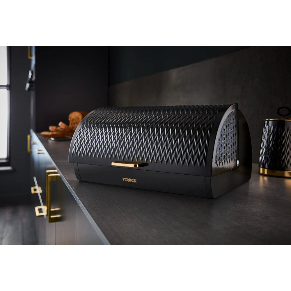 Tower Empire Roll Top Bread Bin - Black 3 Tower Empire Roll Top Bread Bin - Black - Image 3