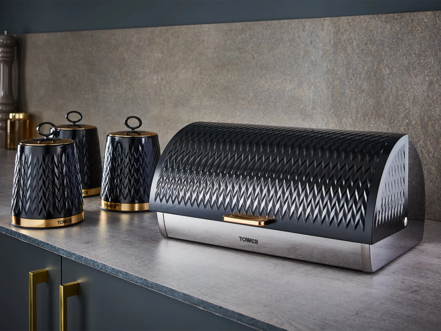 Tower Empire Set Of 3 Canisters - Black 5 Tower Empire Set Of 3 Canisters - Black - Image 5