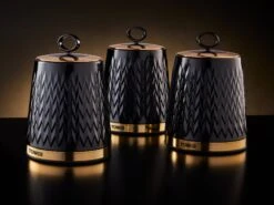 Tower Empire Set Of 3 Canisters - Black 12 Tower Empire Set Of 3 Canisters - Black -Home Furnishing Serie Shop T826091BLK 07