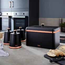 Tower Cavaletto Bread Bin Black - Black -Home Furnishing Serie Shop T826130BLK 05