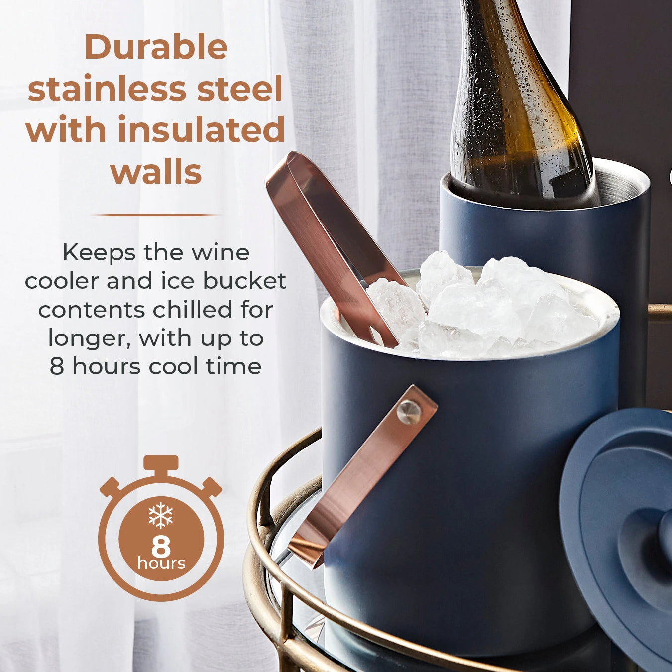 Tower Cavaletto 3 Piece Bar Set - Midnight Blue 3 Tower Cavaletto 3 Piece Bar Set - Midnight Blue - Image 3