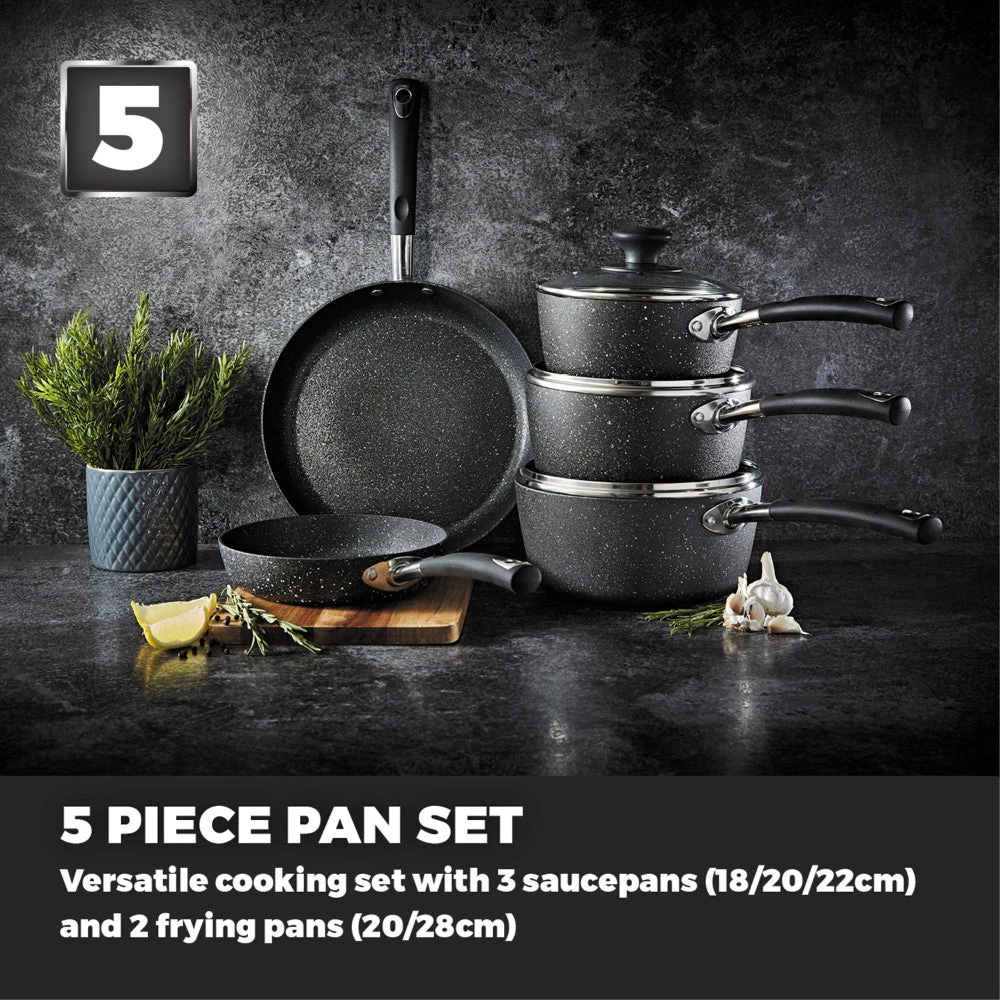 Tower Precision 5 Piece Pan Set - Black 6 Tower Precision 5 Piece Pan Set - Black - Image 6