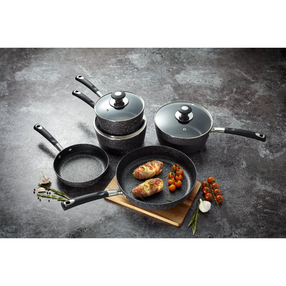Tower Precision 5 Piece Pan Set - Black 2 Tower Precision 5 Piece Pan Set - Black - Image 2