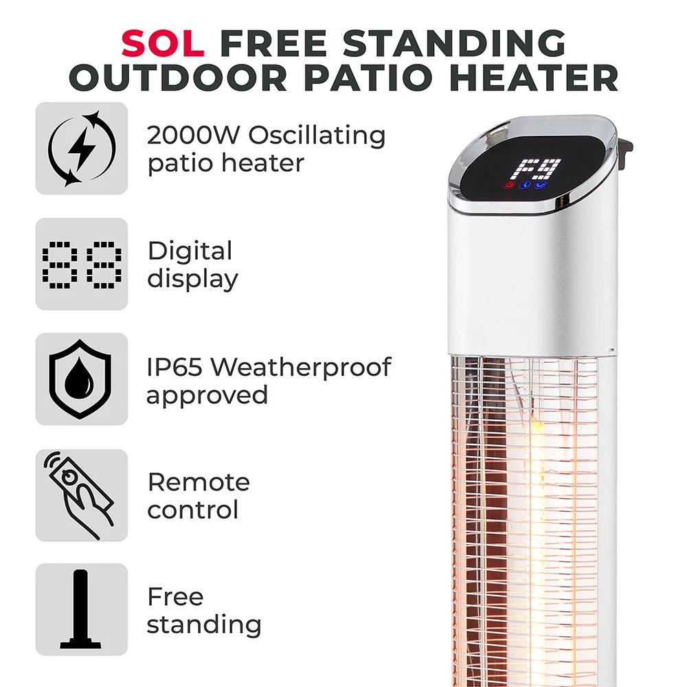 Tower SOL 2KW Free Standing Patio Heater 2 Tower SOL 2KW Free Standing Patio Heater - Image 2
