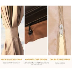 Outsunny Hardtop Gazebo With Curtains 3 X 4m - Brown -Home Furnishing Serie Shop TJn5471893f17a563 jpg