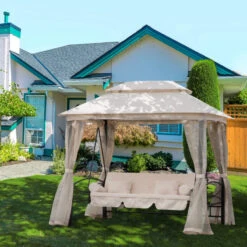 Outsunny Gazebo Swing Chair Bed - Beige -Home Furnishing Serie Shop Udu90f1859ab65c84 jpg
