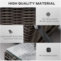 Outsunny 2 Seater Adjustable PE Rattan Wicker Lounge Set Half-Round Wicker Recliner Bed -Home Furnishing Serie Shop Ug2b1017eecc28ebe