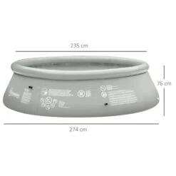 Outsunny Swimming Paddling Pool Round 274cm X 76cm - Grey -Home Furnishing Serie Shop UhAa1218035393b32 jpg