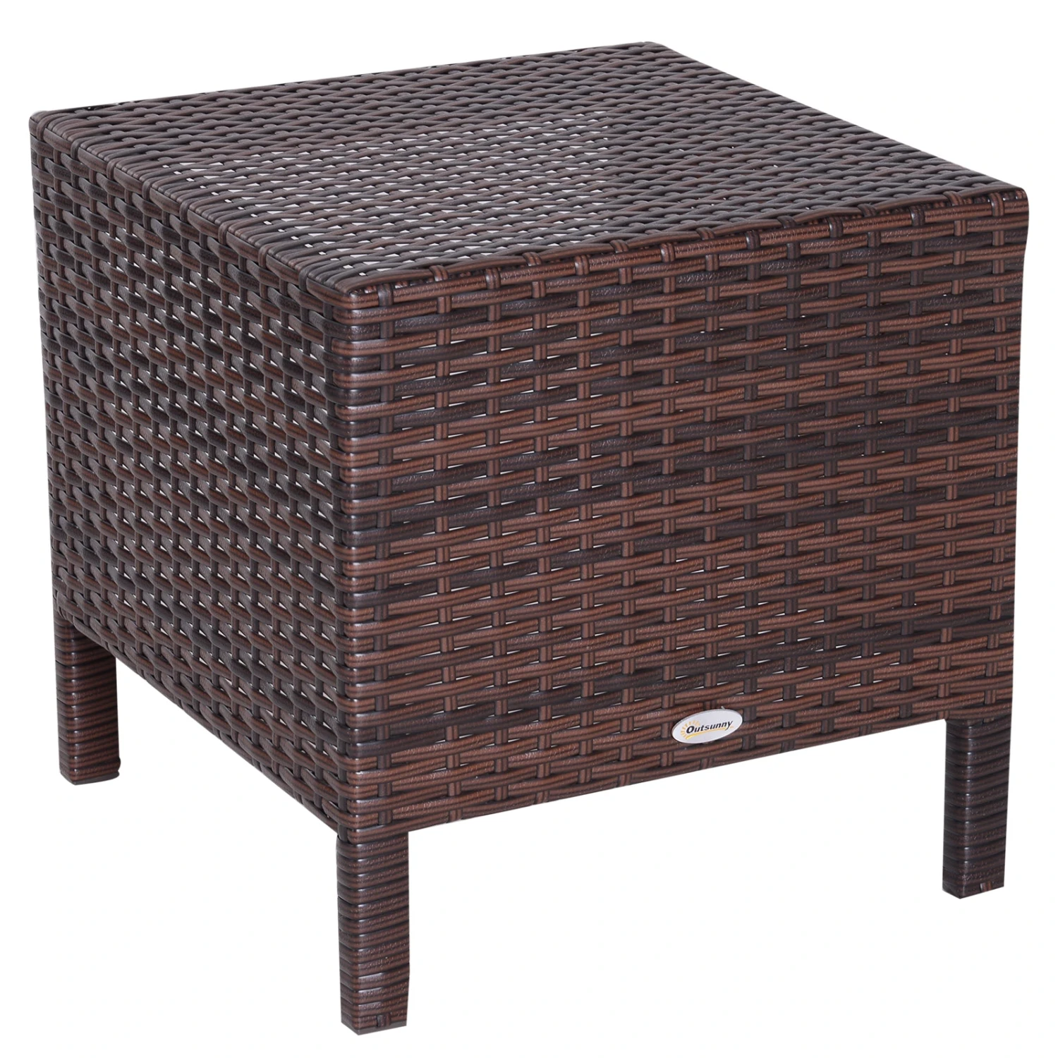 Outsunny Rattan Side Table Set- Brown 2 Outsunny Rattan Side Table Set- Brown - Image 2