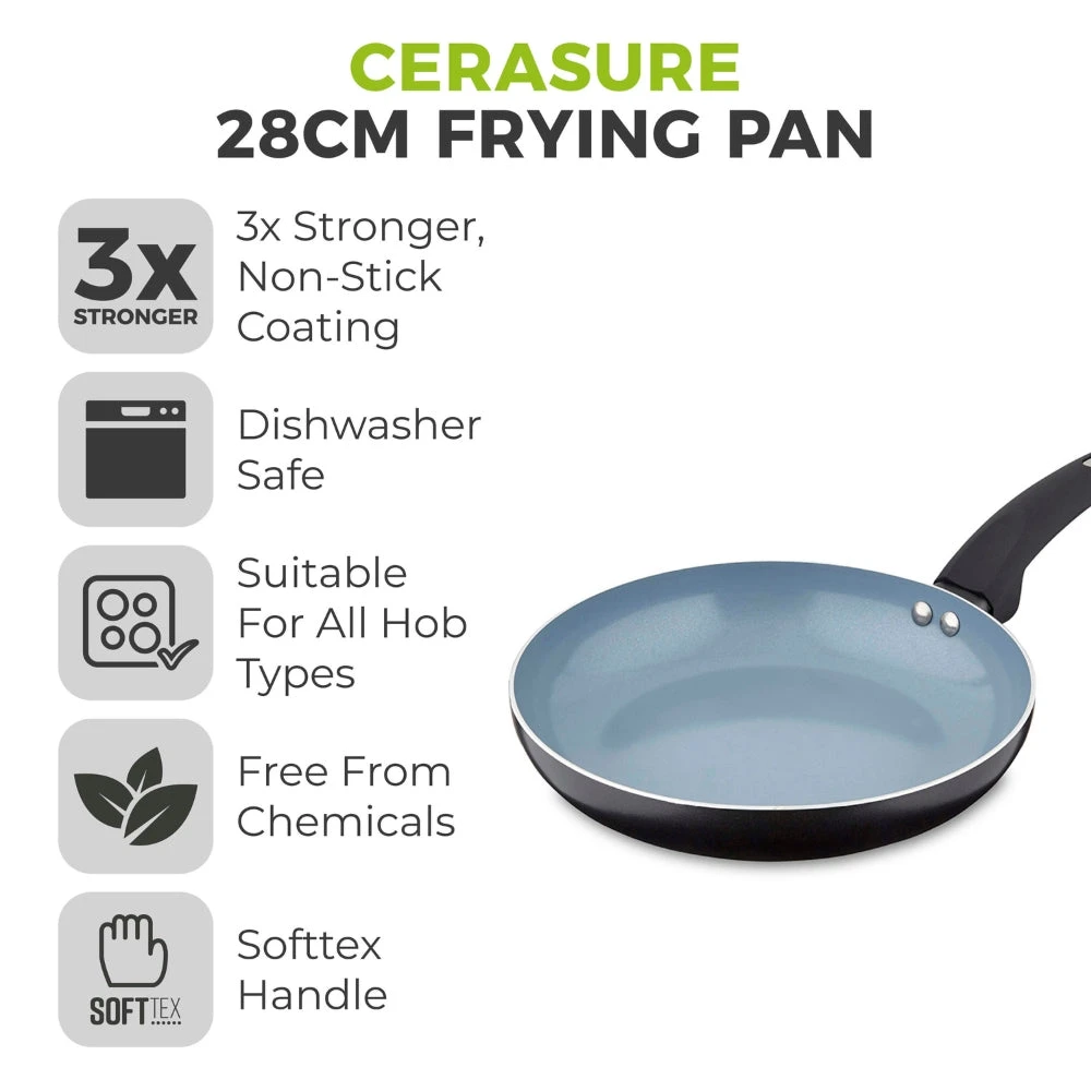 Tower Cerasure Frying Pan Non-Stick 28cm - Graphite 2 Tower Cerasure Frying Pan Non-Stick 28cm - Graphite - Image 2