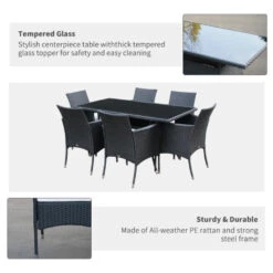 Outsunny Rattan Garden Furniture Dining Set 7 Piece - Black 11 Outsunny Rattan Garden Furniture Dining Set 7 Piece - Black -Home Furnishing Serie Shop Untitleddesign 2 5e265d91 7969 40a5 ae1f b04d341952c5