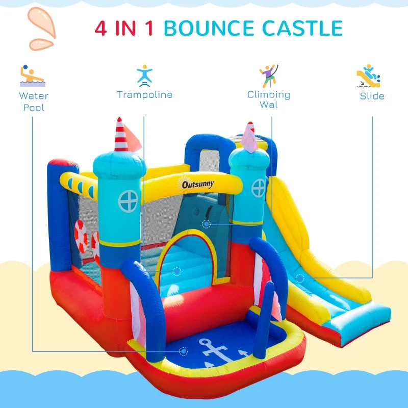 Outsunny Bouncy Castle With Slide And Pool 5 Outsunny Bouncy Castle With Slide And Pool - Image 5
