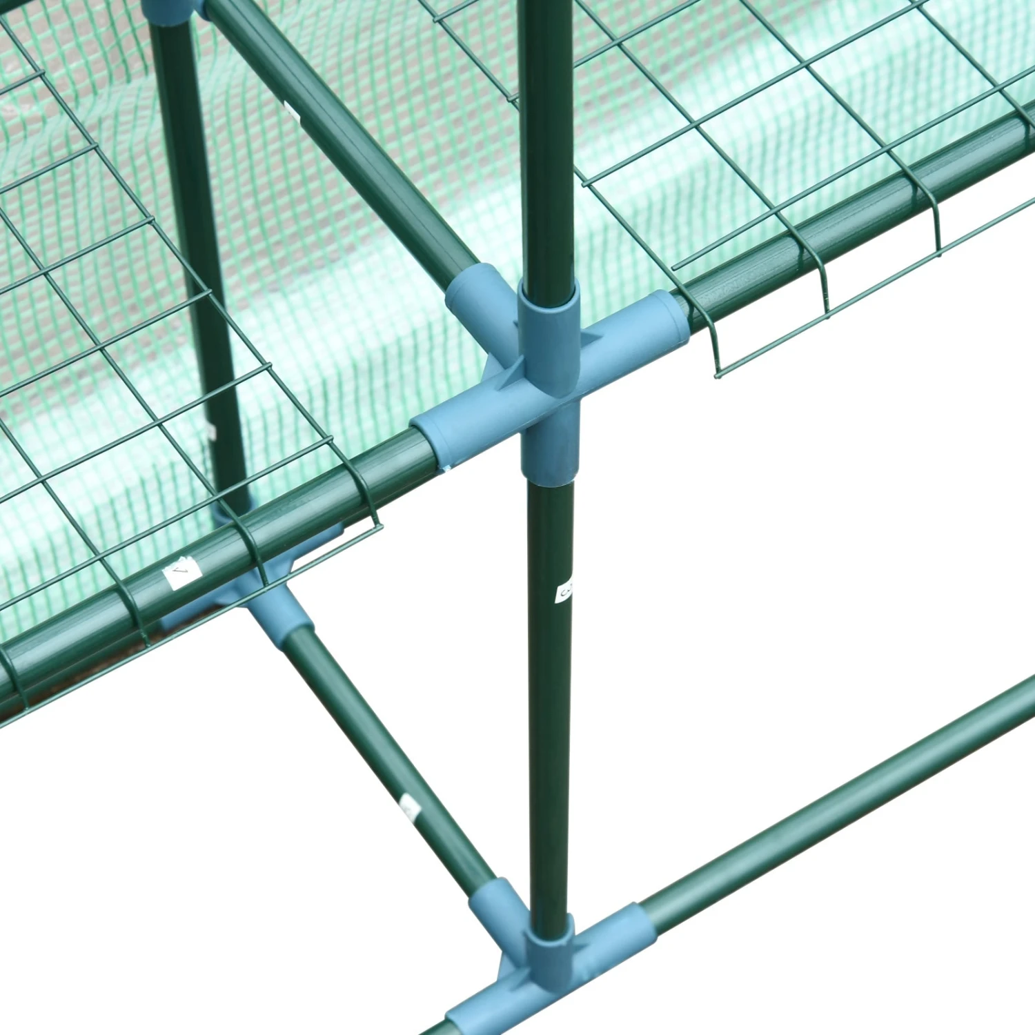 Outsunny 143x143x195 Cm Walk In Greenhouse With Shelves-Dark Green 8 Outsunny 143x143x195 Cm Walk In Greenhouse With Shelves-Dark Green - Image 8