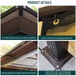 Outsunny 3 X 3.6m Gazebo Brown Black, Brown, Beige 13 Outsunny 3 X 3.6m Gazebo Brown Black, Brown, Beige -Home Furnishing Serie Shop W4Ca0b17dc177efac b717e16e b7ec 4611 bdfb 4ce48b833956