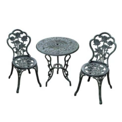 Outsunny Bistro Set Cast Aluminium - Green