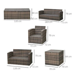 Outsunny Rattan Sofa Set Furniture With Storage - Brown -Home Furnishing Serie Shop XAia1217eecc28f16 jpg