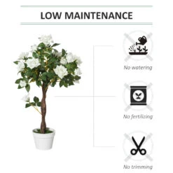 Outsunny Artificial Rose Tree And Planter For Indoor & Outdoor Use - White And Green 14 Outsunny Artificial Rose Tree And Planter For Indoor & Outdoor Use - White And Green -Home Furnishing Serie Shop Xkob101818a89bdf8 jpg